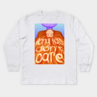 Long Hair, Don't Care! Kids Long Sleeve T-Shirt